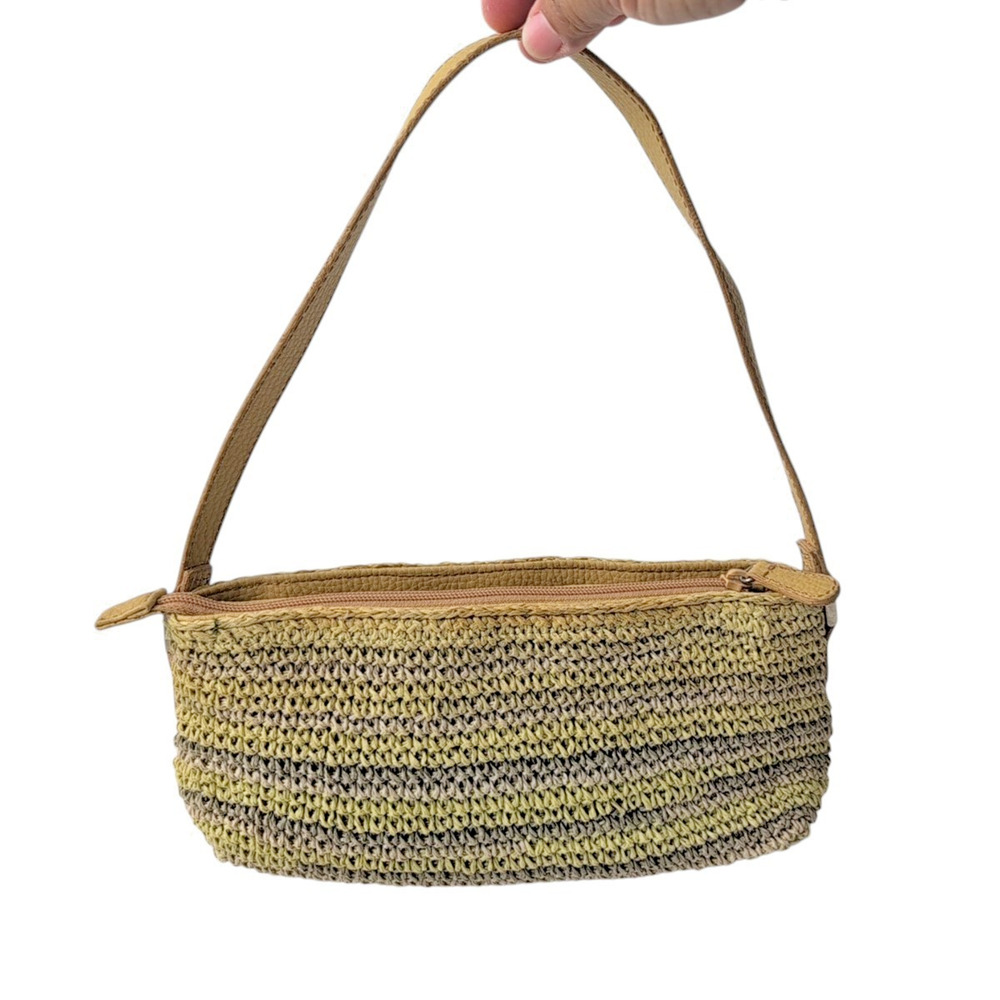 Liz Claiborne Baguette Woven Shoulder Bag 90s Y2K Casual Chic Retro Summer Boho